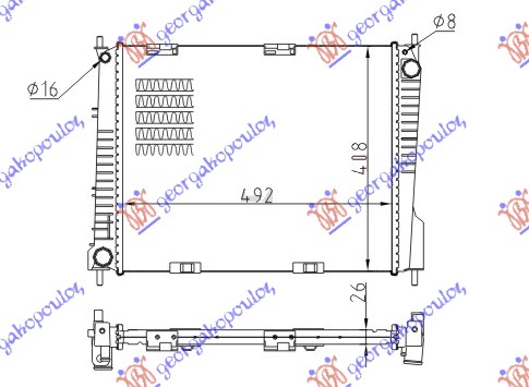 HLADNJAK MOTORA 1.5 DIZEL (+/-AC) (49x41) RENAULT CLIO III 2009-2013 (BR0 1/CR0 1)