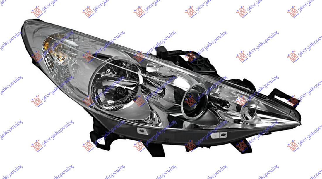 FAR SA PROJEKTOROM AFS ZATAMNJEN (DEPO) PEUGEOT 207 2006-2014 (WD/WA/WC)