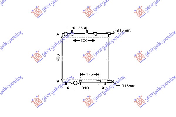 HLADNJAK MOTORA 1.4/1.6cc (38x40) CITROEN C2 2003-2008 (JM)
