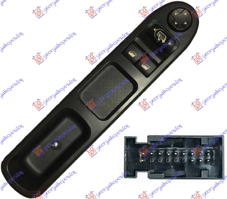 PREKIDAC U PREDNJIM VRATIMA (2 TASTERA) (ELEKTRO-SKLOPIV RETROVIZOR) (13 PIN) PEUGEOT 207 2006-2014 (WD/WA/WC)