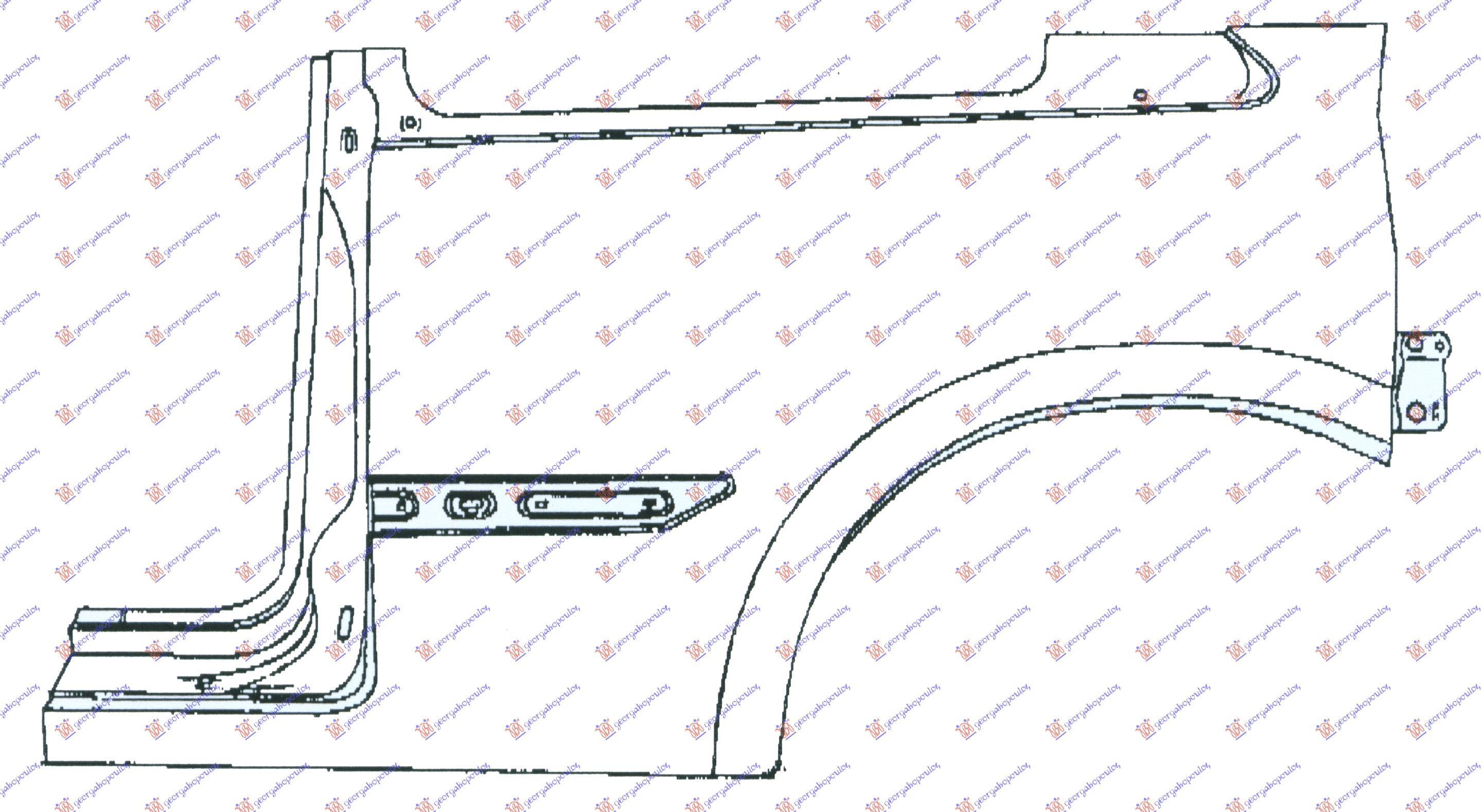 ZADNJI BLATOBRAN 3 VRATA RENAULT MEGANE SDN-H/B-L/B 2002-2005 (LM0/LM1)