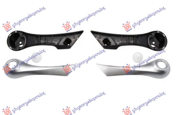 RUKOHVAT PREDNJIH VRATA UNUTRASNJI SREBRNI  (SET) RENAULT MEGANE SDN-H/B-L/B 2005-2008 (LM0/LM1)