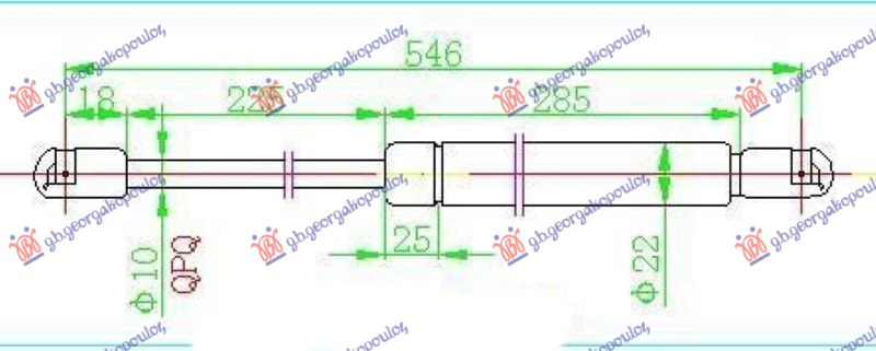 AMORTIZER GEPEK VRATA KARAVAN (546L-510N) RENAULT MEGANE SDN-H/B-L/B 2002-2005 (LM0/LM1)