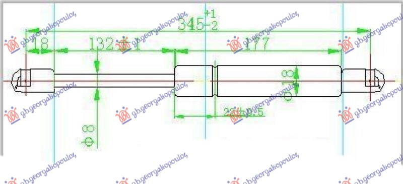 AMORTIZER GEPEK VRATA (SEDAN) (345L-350N) RENAULT MEGANE SDN-H/B-L/B 2002-2005 (LM0/LM1)