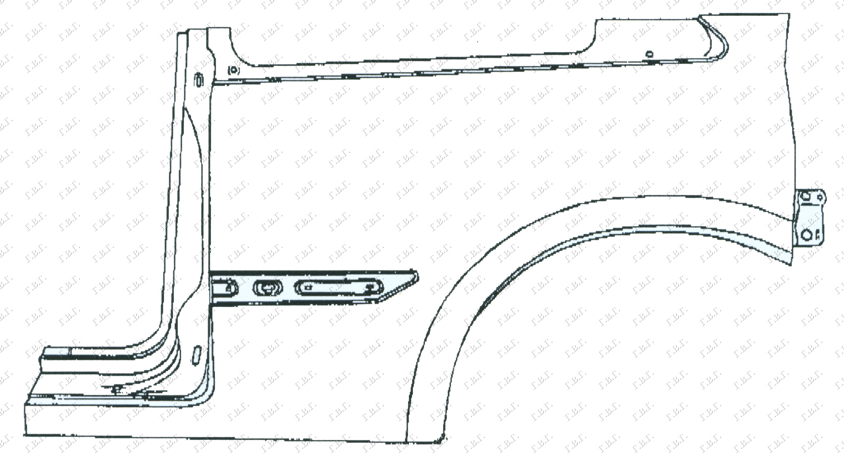 ZADNJI BLATOBRAN 3 VRATA RENAULT MEGANE SDN-H/B-L/B 2005-2008 (LM0/LM1)