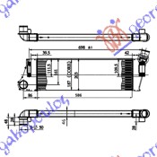 HLADNJAK INTERKULERA 1.5-1.9 DCi (584x187x50) RENAULT MEGANE SDN-H/B-L/B 2005-2008 (LM0/LM1)
