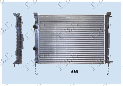 HLADNJAK MOTORA 1.6/2.0/1.5/1.9D (MAN/AUTO) (+/-AC) (585x451x34) RENAULT MEGANE SDN-H/B-L/B 2005-2008 (LM0/LM1)
