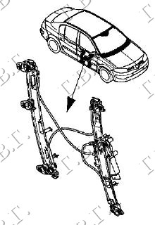 PODIZAC PREDNJEG PROZORA ELEKTRICNI 4/5 VRATA COMFORT RENAULT MEGANE SDN-H/B-L/B 2005-2008 (LM0/LM1)