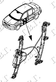 PODIZAC PREDNJEG PROZORA ELEKTRICNI 4/5 VRATA COMFORT RENAULT MEGANE SDN-H/B-L/B 2005-2008 (LM0/LM1)