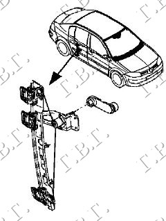 PODIZAC ZADNJEG PROZORA MEHANICKI 4/5 VRATA (A KVALITET) RENAULT MEGANE SDN-H/B-L/B 2005-2008 (LM0/LM1)