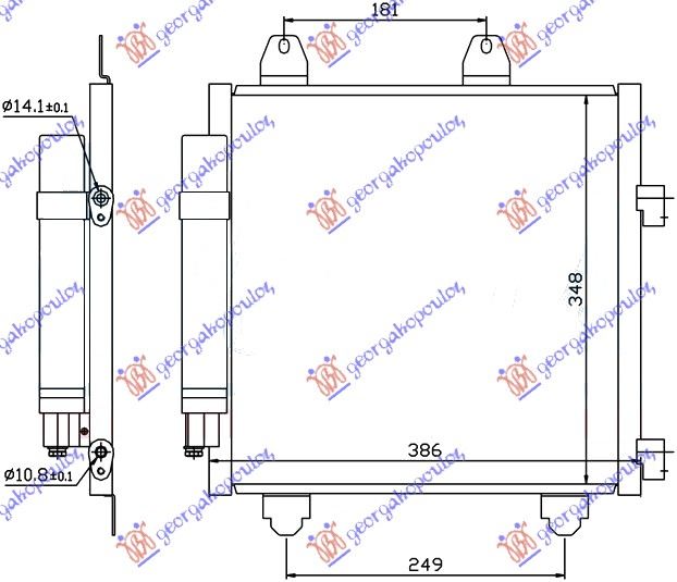 HLADNJAK KLIME 1.0 BENZIN - 1.4 DIZEL HDi (350x330x16) TOYOTA AYGO 2012-2014 (B1)