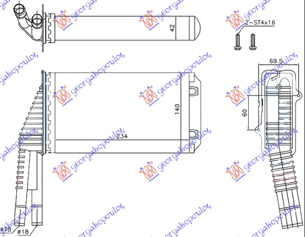 GREJAC KABINE (235x140x42) TOYOTA AYGO 2006-2012 (B1)