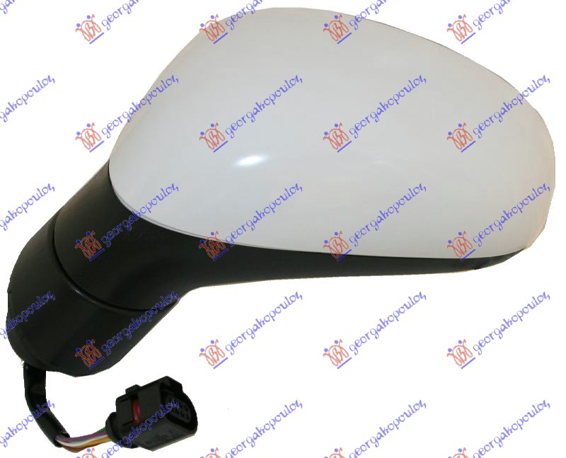 RETROVIZOR ELEKTRICNI SA GREJACEM PM -2009 (5 PIN) (A KVALITET) (ASFERICNO STAKLO) SEAT LEON 2005-2013 (1P1)