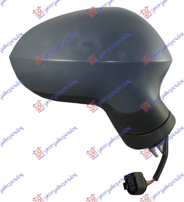 RETROVIZOR ELEKTRICNI SA GREJACEM PM 2009- (A KVALITET) (KONVEKSNO STAKLO) SEAT LEON 2005-2013 (1P1)
