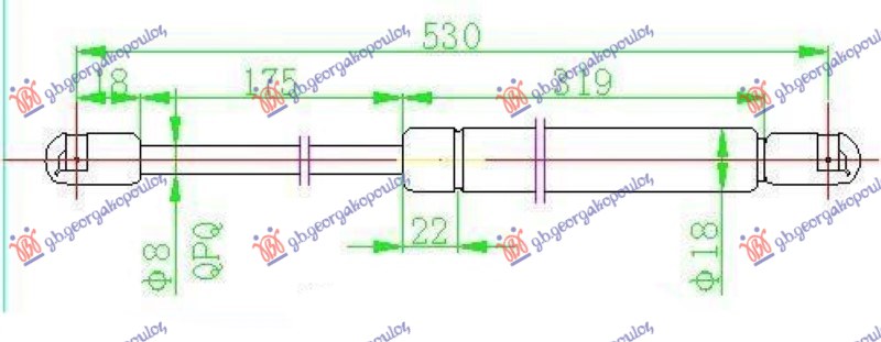 AMORTIZER GEPEK VRATA 04- (531L-545N) TOYOTA COROLLA VERSO 2002-2007 (E12)