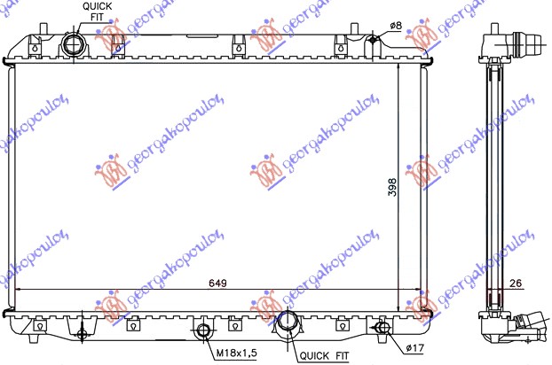 HLADNJAK MOTORA 2.2 CTDi (MAN) (39.5x65x26) HONDA FRV 2006-2011 (BE)