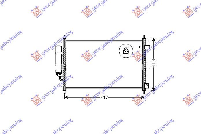 HLADNJAK KLIME 1.7 IVTEC (727x380x16) (KOYO) HONDA FRV 2006-2011 (BE)