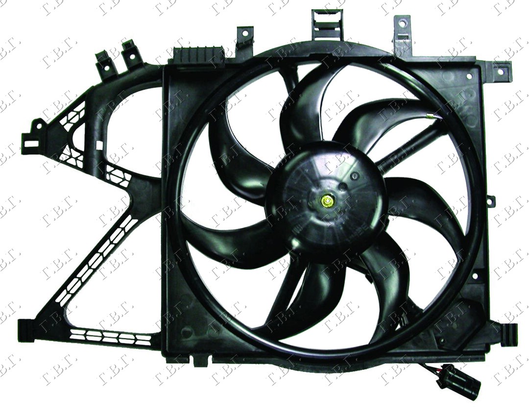 VENTILATOR KOMPLET (390mm) (4 PIN) OPEL COMBO 2000-2012 (TF0/TF1)