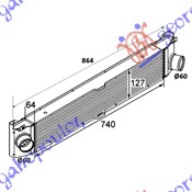 HLADNJAK INTERKULERA 2.2-2.3-3.0 HDI-JTD (740x127x64) FIAT DUCATO III 2006-2014 (250)
