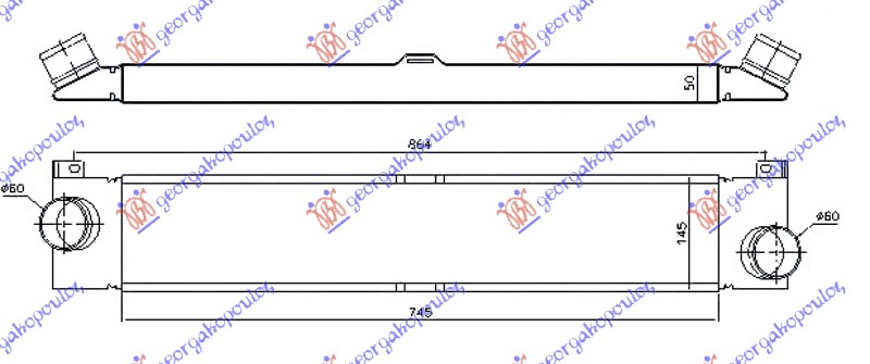 HLADNJAK INTERKULERA 2.3 JTD DIZEL (745x145x50) FIAT DUCATO III 2006-2014 (250)