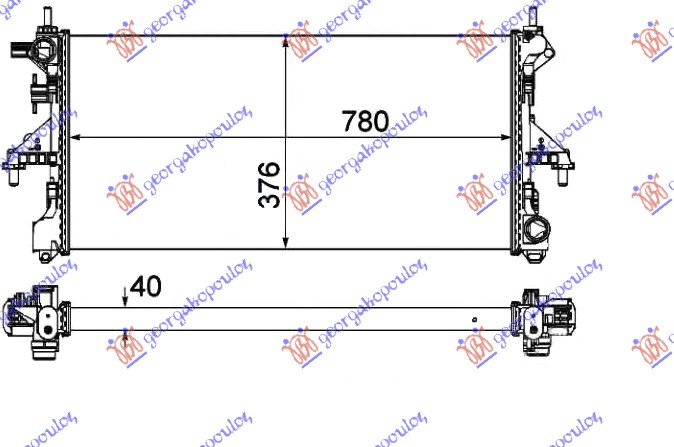HLADNJAK MOTORA 2.0 JTD + AC (78x37.6x4.0) OPEL MOVANO 2021- (U9)