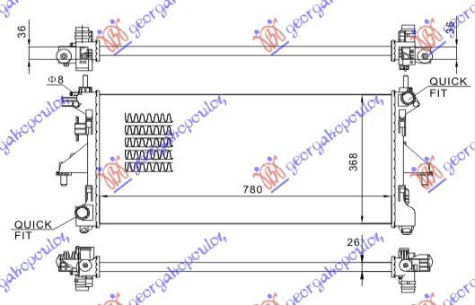 HLADNJAK MOTORA 2.3 JTD (-AC) DIZEL (MAN) (780x380x34) (MEHANICKI SPOJ) FIAT DUCATO III 2006-2014 (250)