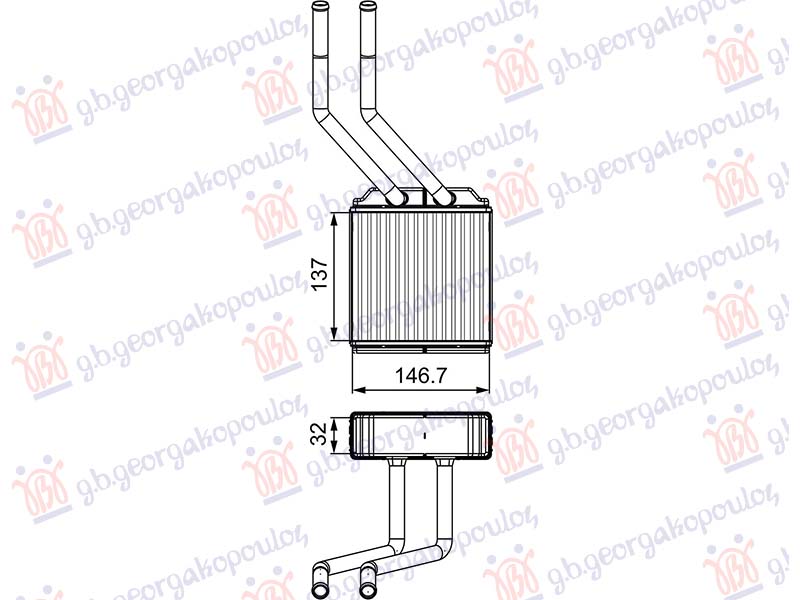 GREJAC KABINE DIZEL (ZADNJI) (137x147) (VALEO) FIAT DUCATO 06-14
