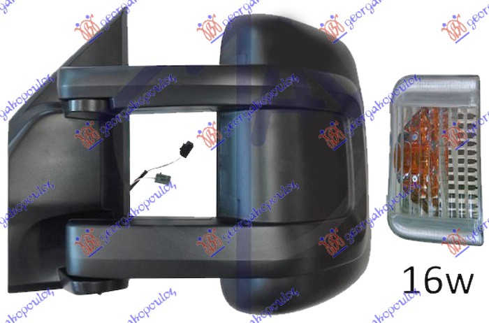 RETROVIZOR MEHANICKI DUGI (MIGAVAC) (SENZOR) (POZICIONO SVETLO 16W) (KONVEKSNO STAKLO) TOYOTA PROACE MAX 2024- (MFY/MFQ)