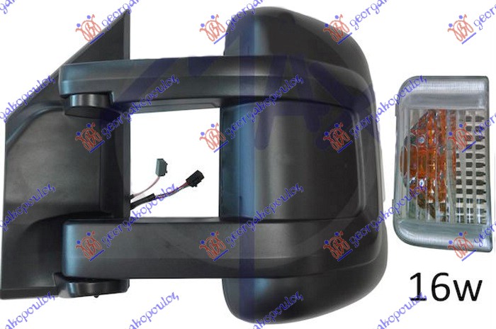 RETROVIZOR ELEKTRICNI SA GREJACEM DUGI (MIGAVAC) (SENZOR) (POZICIONO SVETLO 16W) (KONVEKSNO STAKLO) TOYOTA PROACE MAX 2024- (MFY/MFQ)