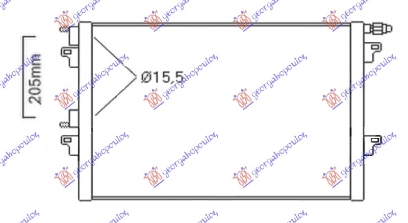 HLADNJAK KLIME BENZIN/DIZEL (660x430x16) 2004- CEV 15.5/15.5mm RENAULT ESPACE 2003-2012 (JKO/JK1)