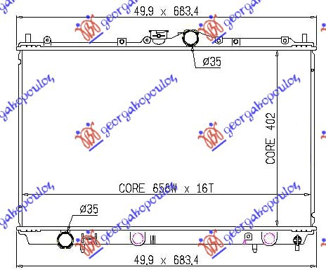 HLADNJAK MOTORA 1.3/1.6/1.8 BENZIN (40.2x66.5x1.6) MITSUBISHI CARISMA 1996-2005 (DA)