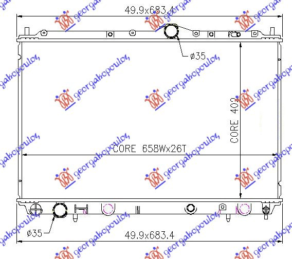 HLADNJAK MOTORA 1.9 TD (40.2x65.5x32) MITSUBISHI CARISMA 1996-2005 (DA)