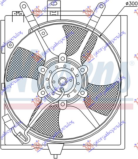 VENTILATOR HLADNJAKA KOMPLET (1.6/1.8/2.0 BENZIN) (+AC) MITSUBISHI CARISMA 1996-2005 (DA)
