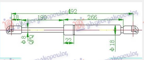 AMORTIZER GEPEK VRATA KARAVAN (491L-600N) PEUGEOT 307 2001-2005 (3A/3C)
