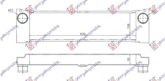HLADNJAK INTERKULERA 2.2-3.0 CDi (630x160x60) MERCEDES VITO & VIANO 2004-2010 (W639)