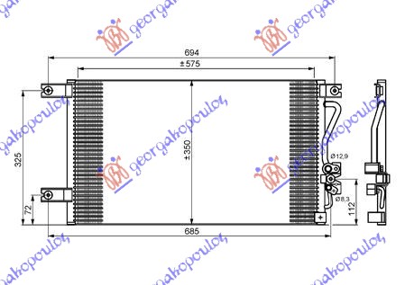 HLADNJAK KLIME BENZIN/DIZEL (580x345) MITSUBISHI PAJERO SPORT 2000-2006 (LK7/K9)