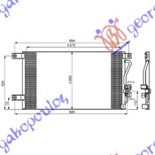 HLADNJAK KLIME BENZIN/DIZEL (580x345) MITSUBISHI P/U L200 2002-2006 (K7T/K6T/K5T)
