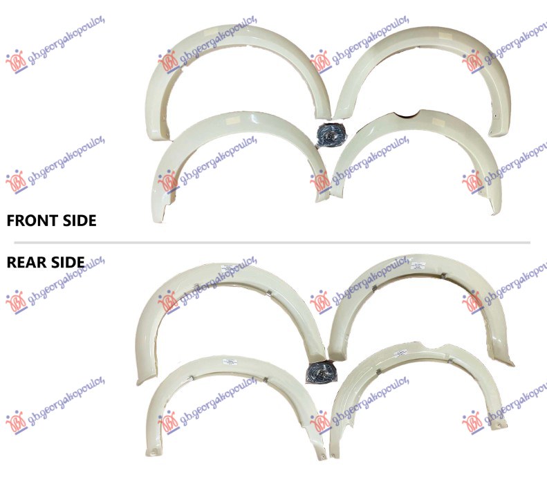 RUB PLASTICNI BLATOBRANA (PREDNJI/ZADNJI SET 4 KOM) (DUPLA KABINA) (TUNING) MITSUBISHI P/U L200 2006-2010 (KAT/KBT)