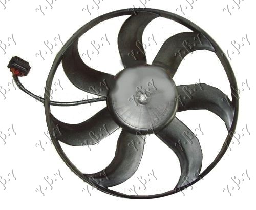 VENTILATOR HLADNJAKA (MOTOR+ELISA) (390mm) (3 PIN) SKODA ROOMSTER-PRAKTIK 2006-2010 (5J7)