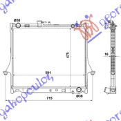 HLADNJAK MOTORA 2.5 TD (MAN) (47.5x59x16) ISUZU P/U D-MAX 2007-2013 (TFR/TFS)