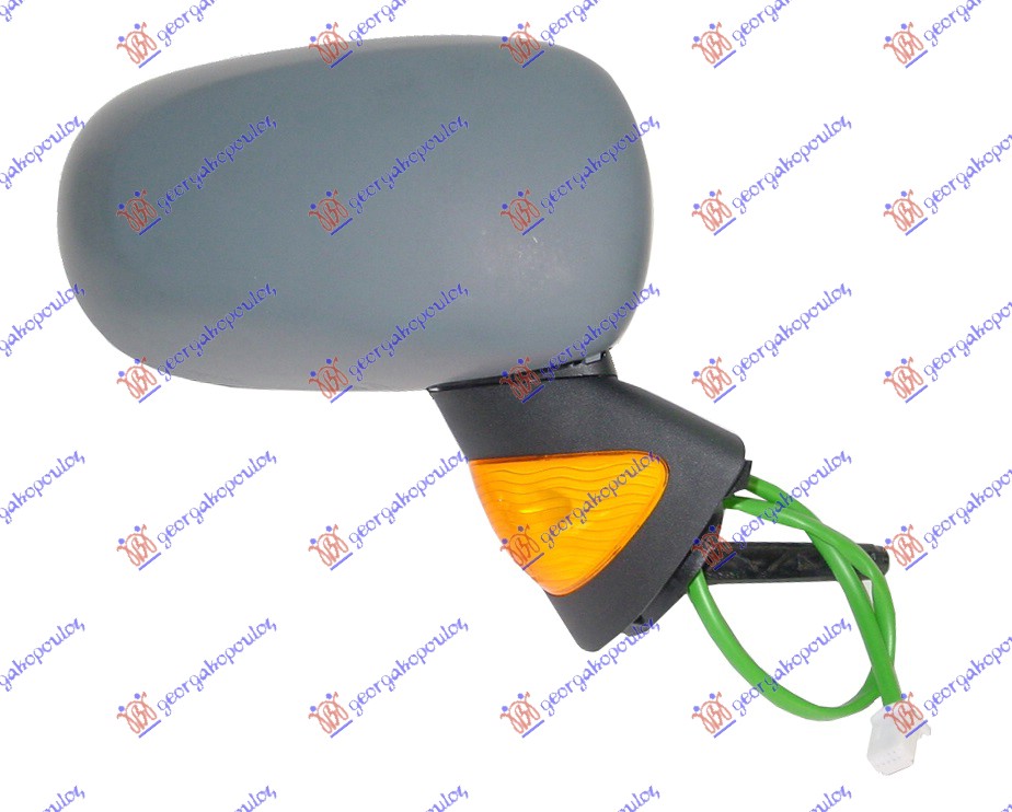 RETROVIZOR ELEKTRICNI SA GREJACEM PM (ZUTI MIGAVAC) (SENZOR) (KONVEKSNO STAKLO) RENAULT MODUS 2005-2008 (F/JP0)