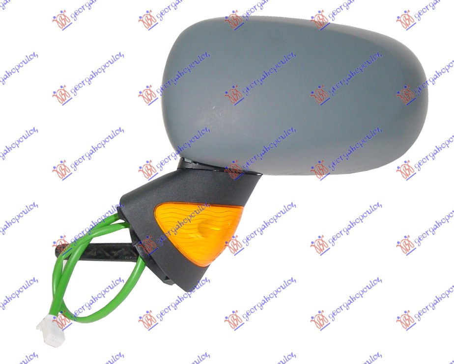 RETROVIZOR ELEKTRICNI SA GREJACEM PM (ZUTI MIGAVAC) (ASFERICNO STAKLO) RENAULT MODUS 2005-2008 (F/JP0)