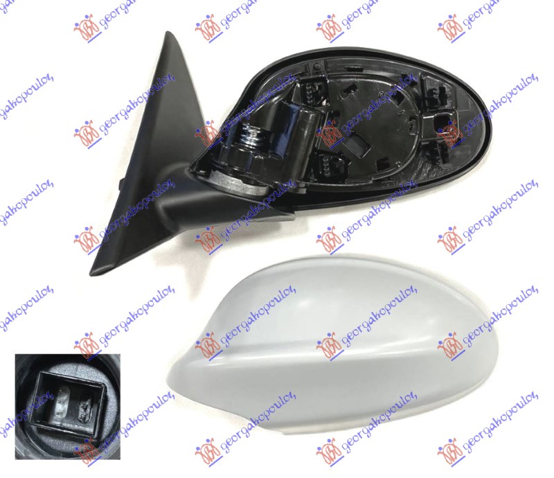 RETROVIZOR ELEKTRICNI SA GREJACEM PM (5 PIN) (A KVALITET) (ASFERICNO STAKLO) BMW SERIES 3 SDN/S.W. 2005-2008 (E90/E91)