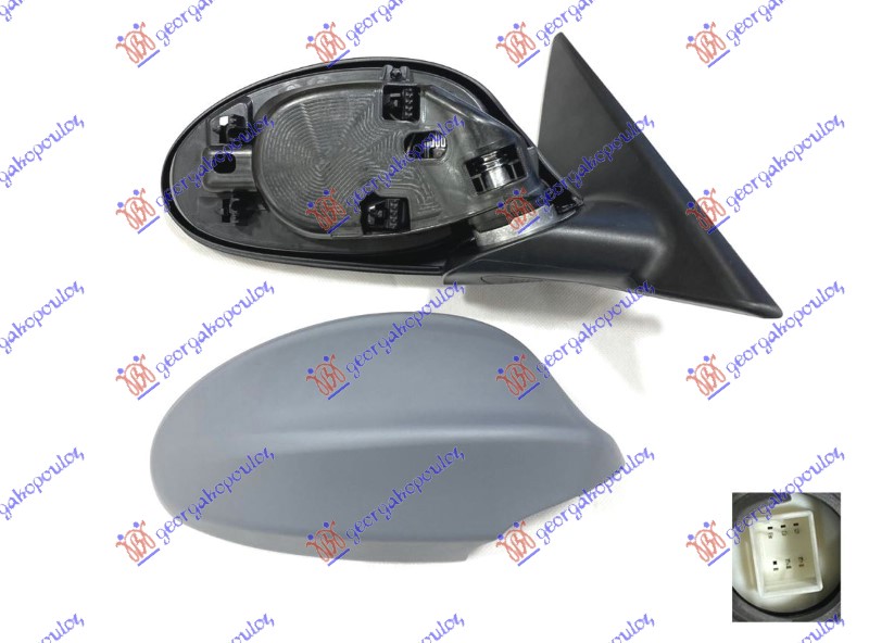 RETROVIZOR ELEKTRICNI SA GREJACEM PM (5 PIN) (ASFERICNO STAKLO) BMW SERIES 3 SDN/S.W. 2005-2008 (E90/E91)