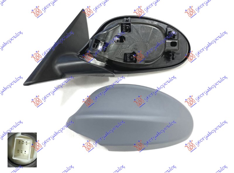 RETROVIZOR ELEKTRICNI SA GREJACEM PM (5 PIN) (ASFERICNO STAKLO) BMW SERIES 3 SDN/S.W. 2005-2008 (E90/E91)