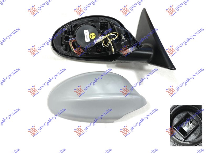 RETROVIZOR ELEKTRICNI SA GREJACEM PM (ELEKTRO-SKLOPIV) (MEMORIJA) (3 PIN) (KONVEKSNO STAKLO) BMW SERIES 3 SDN/S.W. 2005-2008 (E90/E91)