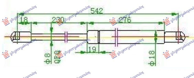AMORTIZER GEPEK VRATA KARAVAN (543L-450N) BMW SERIES 3 SDN/S.W. 2008-2012 (E90/E91)