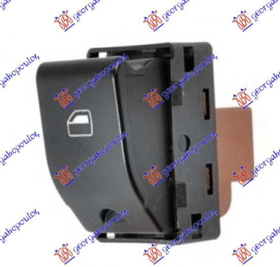 PREKIDAC U PREDNJIM VRATIMA (BRAON KONEKTOR) (4 PIN) VW FOX 2005-2011 (5Z1/5Z3/5Z4/5Z5)