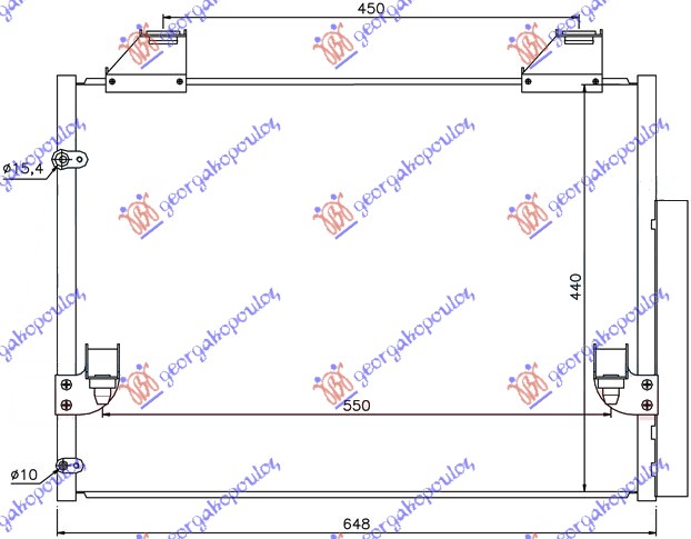 HLADNJAK KLIME 2.5/3.5 TD DIZEL (600x440x16) TOYOTA HI-LUX 2WD/4WD 2005-2009 (N1/N2/N3)