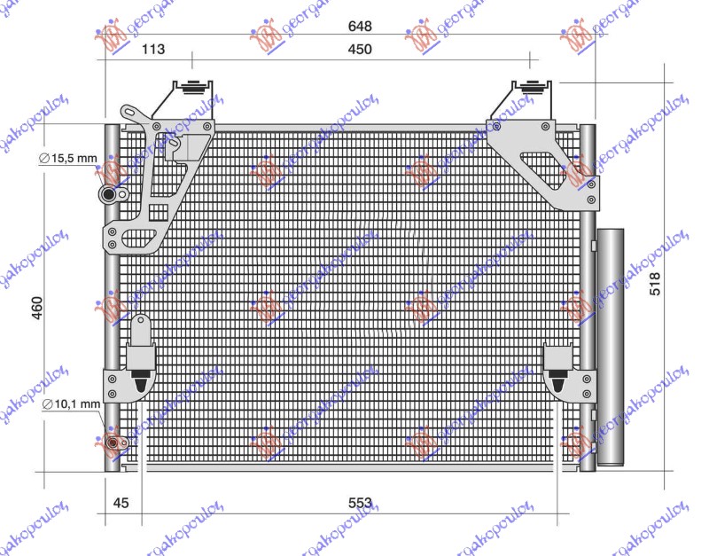 HLADNJAK KLIME 2.5 DIZEL (648x440) DUPLA KABINA TOYOTA HI-LUX 2WD/4WD 2005-2009 (N1/N2/N3)